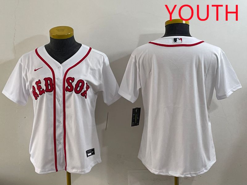 Youth 2025 Boston Red Sox Blank White Game Nike MLB Jersey style 1
